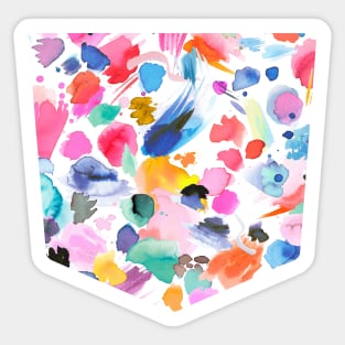 Pocket - Painterly Abstract Scribbles Multi Sticker